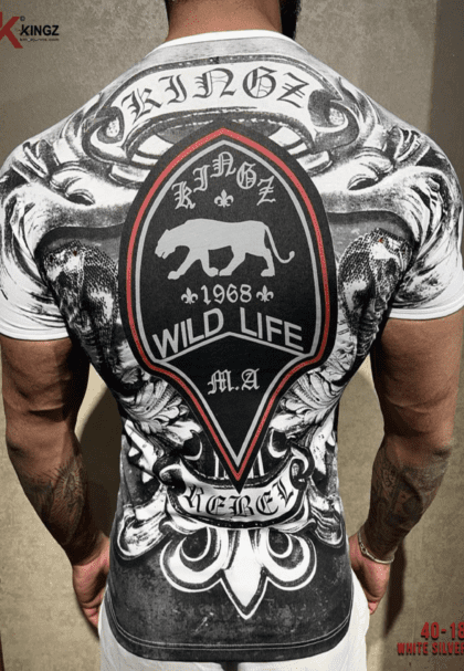 White Silver Wild Leopard Streetwear KINGZ Tshirt