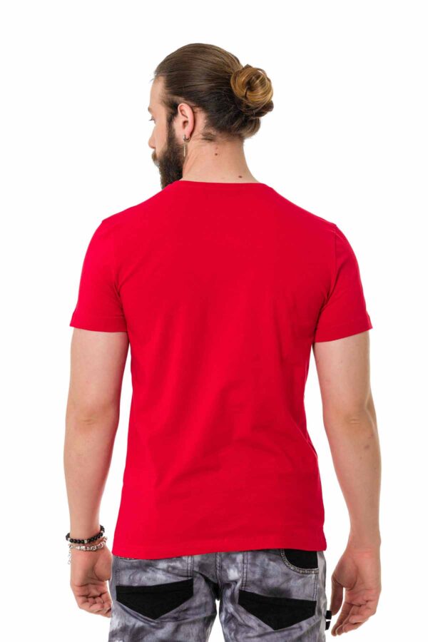 Forever Embossed Red Cotton Tshirt Cipo and Baxx CT736_1