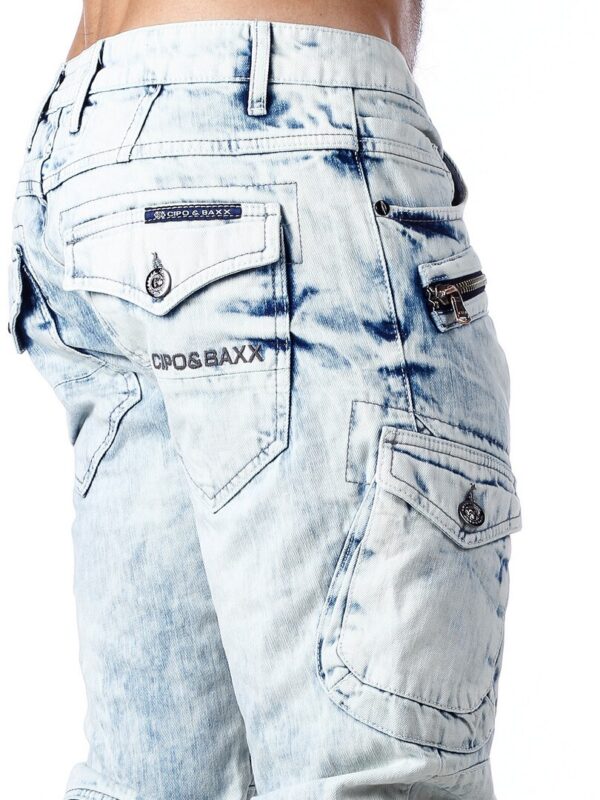 Light Blue Cargo Streetwear Denim Jeans Cipo and Baxx