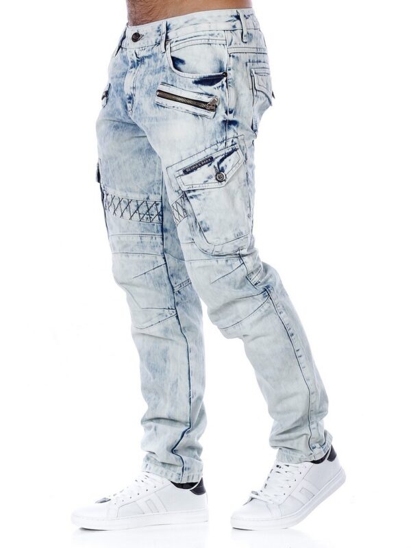 Light Blue Cargo Streetwear Denim Jeans Cipo and Baxx