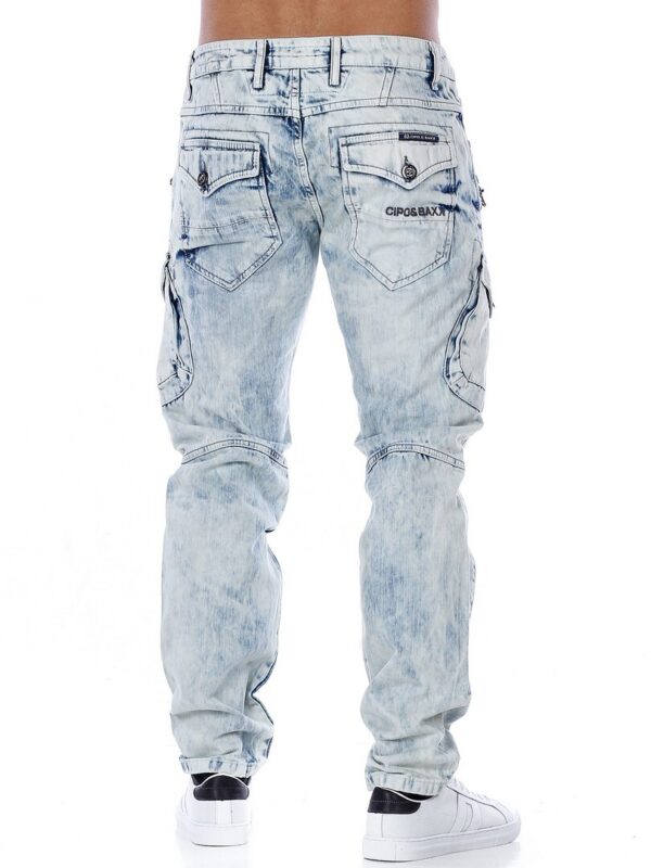 Light Blue Cargo Streetwear Denim Jeans Cipo and Baxx