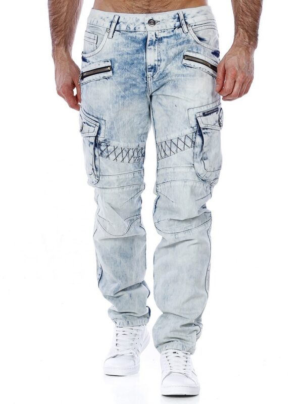 Light Blue Cargo Streetwear Denim Jeans Cipo and Baxx