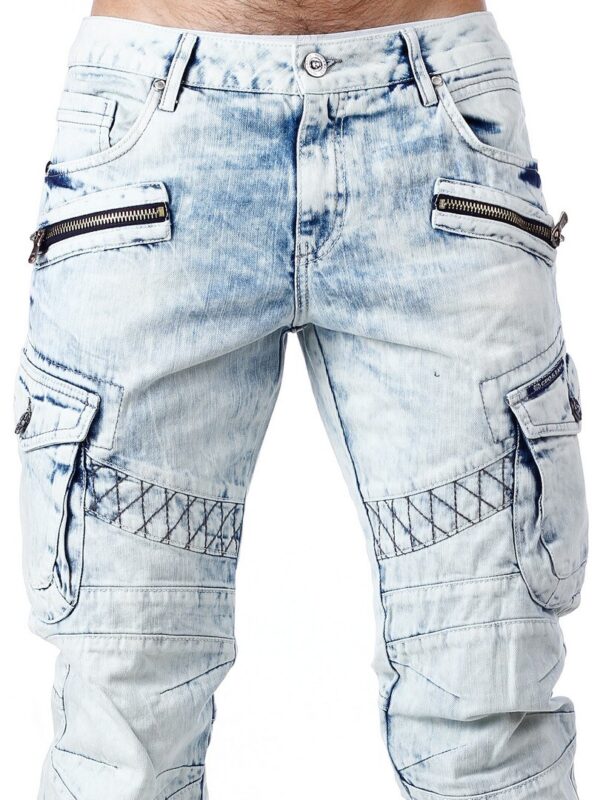 Light Blue Cargo Streetwear Denim Jeans Cipo and Baxx