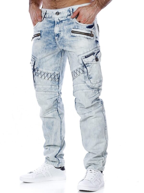 Light Blue Cargo Streetwear Denim Jeans Cipo and Baxx