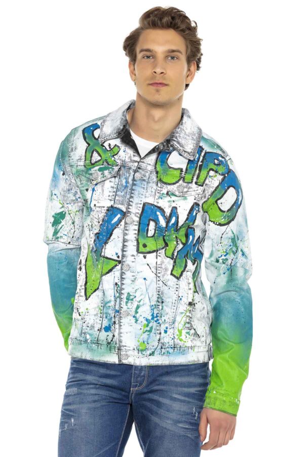 Neon Graffiti Stylish Streetwear Denim Jacket_4