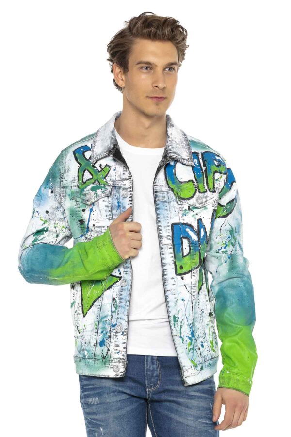 Neon Graffiti Stylish Streetwear Denim Jacket_4