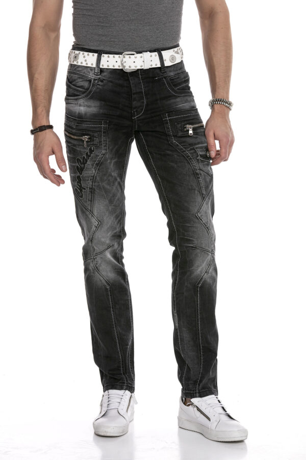 Shadowline Zip-Pocket Black Denim Jeans Cipo and Baxx