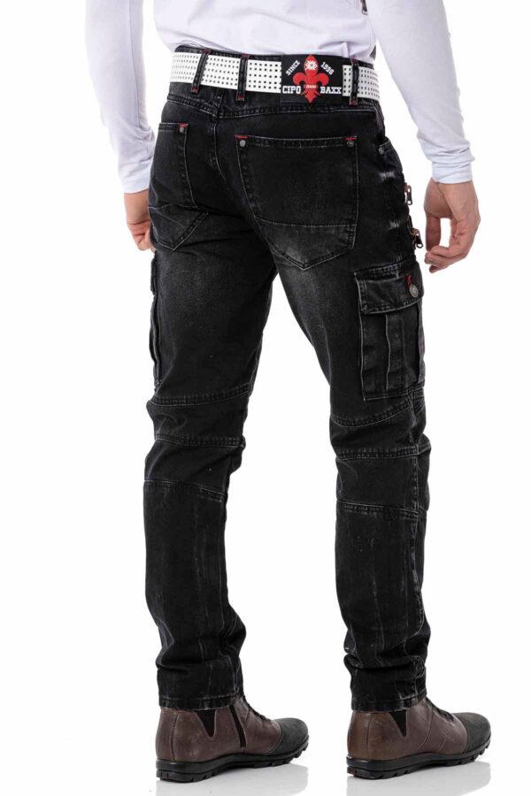 Voyager Cargo Black Denim Jeans Cipo and Baxx CD798