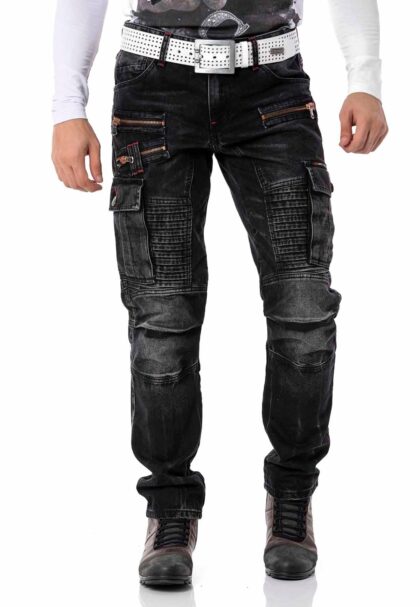 Voyager Cargo Black Denim Jeans Cipo and Baxx CD798