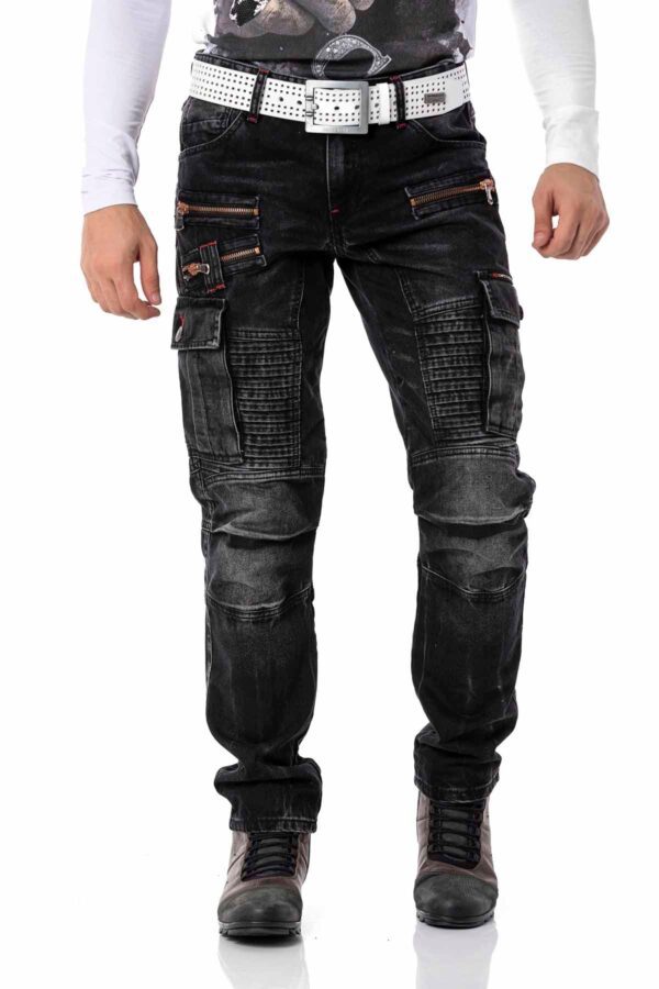 Voyager Cargo Black Denim Jeans Cipo and Baxx CD798