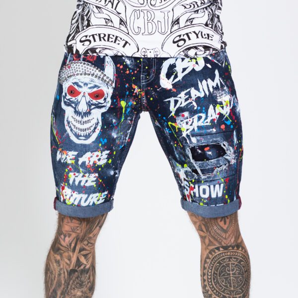 Skull-punk-luxury-denim-men-shorts-cipoandbaxx-ck255