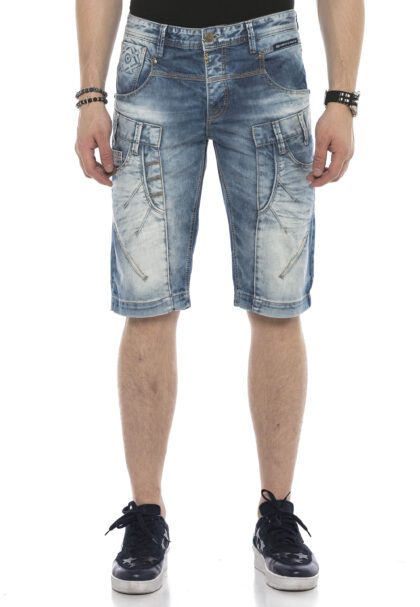 Stylish-embossed-blue-denim-short-for-men-streetwear-cipoandbaxx-ck198