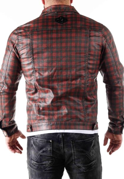 waxed noir classy jacket red men cipo and baxx cj277