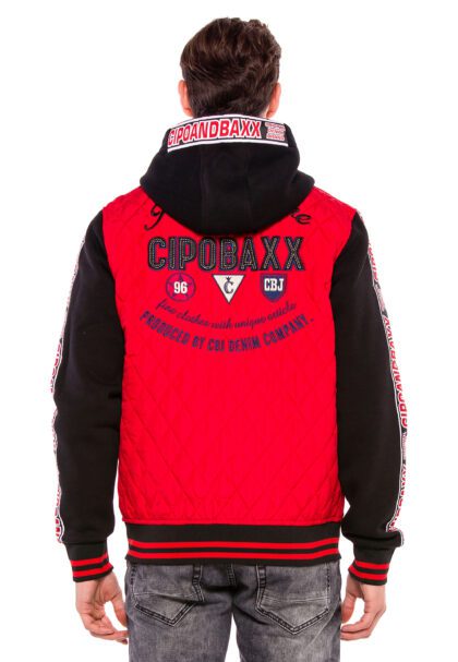 zipper hoodie jacket red men cipo and baxx cj246