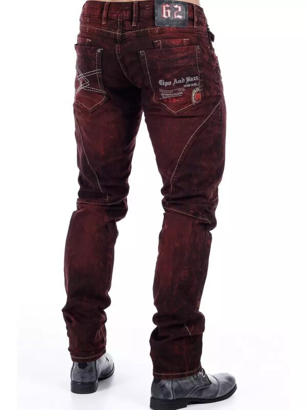 burgundy stylish denim jeans men cipo and baxx cd479