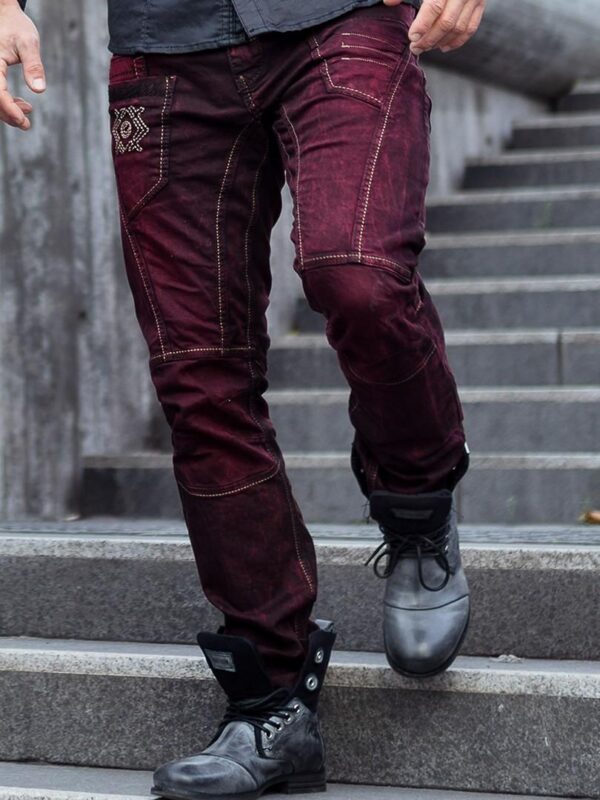 burgundy stylish denim jeans men cipo and baxx cd479