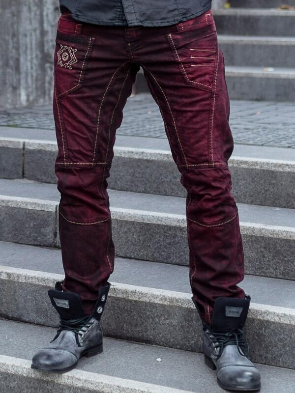 burgundy stylish denim jeans men cipo and baxx cd479