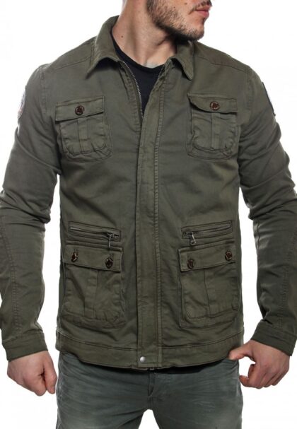 green cotton pirate denim men jacket cipo and baxx cj161