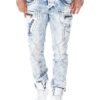 iceblue stylish pockets denim jeans men