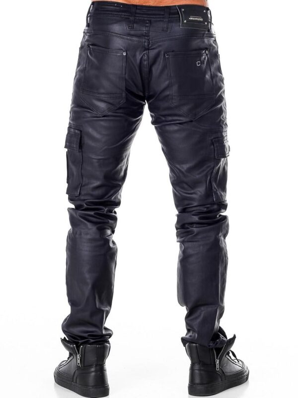 stylish shiny black cotton cargo denim men cipo and baxx