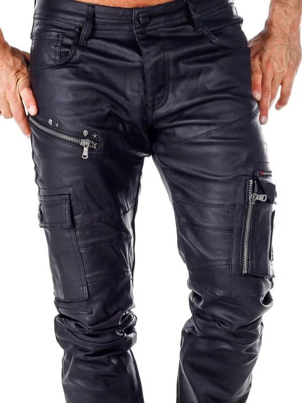 stylish shiny black cotton cargo denim men cipo and baxx