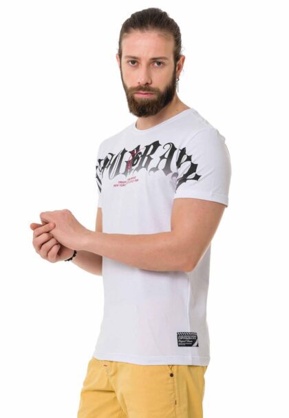 white aesthetic soft cotton printed men tshirt ct768