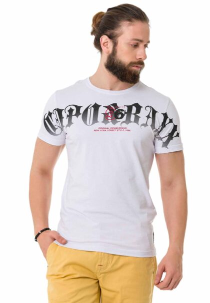 white aesthetic soft cotton printed men tshirt ct768